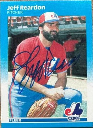 Jeff Reardon Signed 1987 Fleer Baseball Card - Montreal Expos