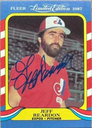 Jeff Reardon Signed 1987 Fleer Limited Edition Baseball Card - Montreal Expos