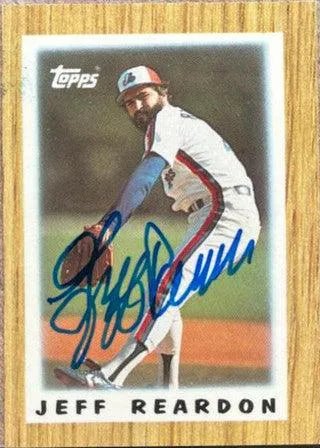 Jeff Reardon Signed 1987 Topps Mini Leaders Baseball Card - Montreal Expos