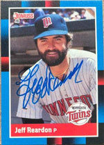 Jeff Reardon Signed 1988 Donruss Baseball Card - Minnesota Twins - PastPros