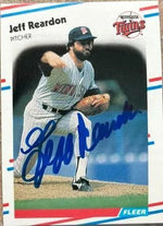 Jeff Reardon Signed 1988 Fleer Baseball Card - Minnesota Twins