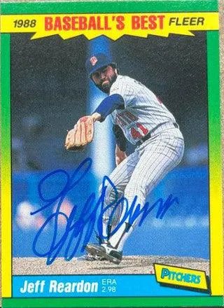 Jeff Reardon Signed 1988 Fleer Baseball's Best Baseball Card - Minnesota Twins