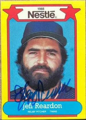 Jeff Reardon Signed 1988 Nestle Baseball Card - Minnesota Twins