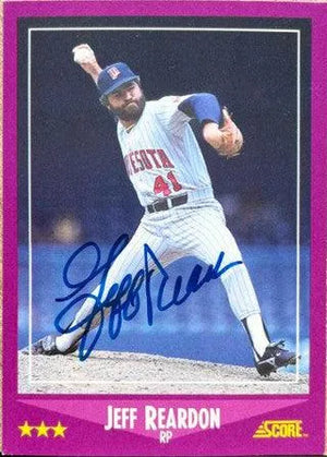 Jeff Reardon Signed 1988 Score Baseball Card - Minnesota Twins - PastPros