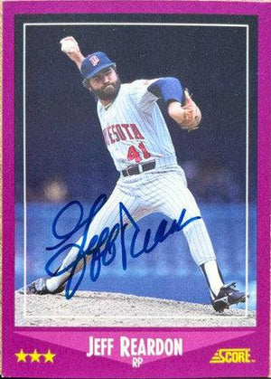 Jeff Reardon Signed 1988 Score Baseball Card - Minnesota Twins - PastPros