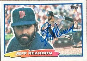 Jeff Reardon Signed 1988 Topps Big Baseball Card - Minnesota Twins