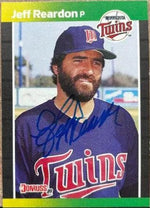 Jeff Reardon Signed 1989 Donruss Baseball Card - Minnesota Twins