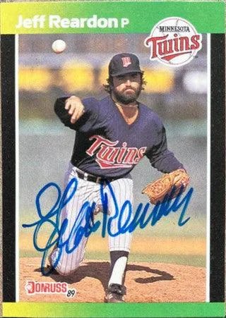 Jeff Reardon Signed 1989 Donruss Baseball's Best Baseball Card - Minnesota Twins