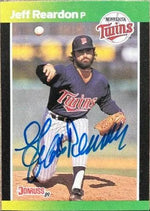 Jeff Reardon Signed 1989 Donruss Baseball's Best Baseball Card - Minnesota Twins