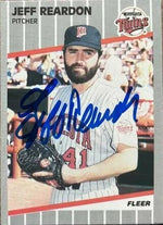 Jeff Reardon Signed 1989 Fleer Baseball Card - Minnesota Twins