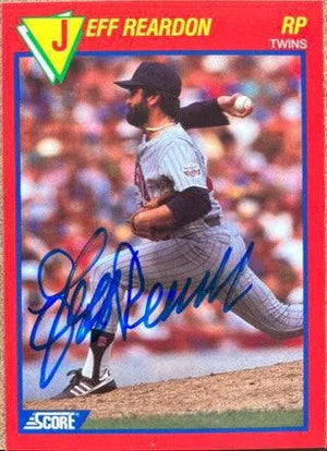Jeff Reardon Signed 1989 Score 100 Hottest Players Baseball Card - Minnesota Twins - PastPros