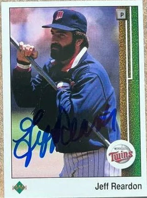 Jeff Reardon Signed 1989 Upper Deck Baseball Card - Minnesota Twins
