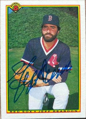 Jeff Reardon Signed 1990 Bowman Baseball Card - Boston Red Sox - PastPros