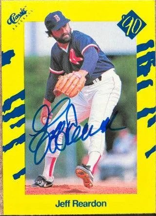 Jeff Reardon Signed 1990 Classic Yellow Baseball Card - Boston Red Sox