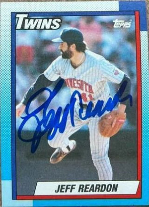 Jeff Reardon Signed 1990 Topps Baseball Card - Minnesota Twins