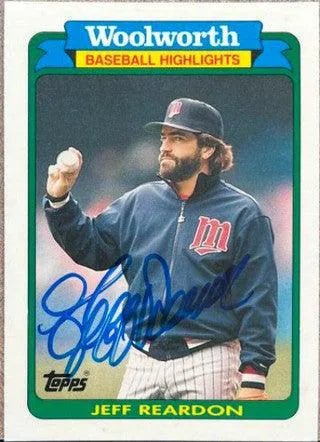 Jeff Reardon Signed 1990 Topps Woolworth Highlights Baseball Card - Minnesota Twins