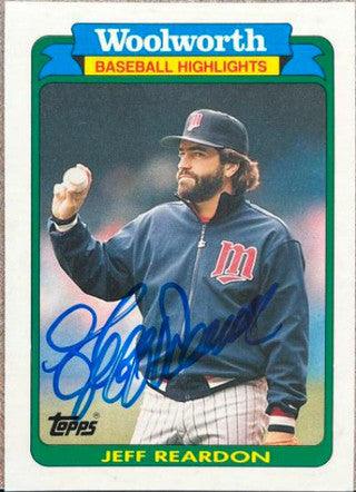 Jeff Reardon Signed 1990 Topps Woolworth Highlights Baseball Card - Minnesota Twins - PastPros