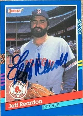 Jeff Reardon Signed 1991 Donruss Baseball Card - Boston Red Sox