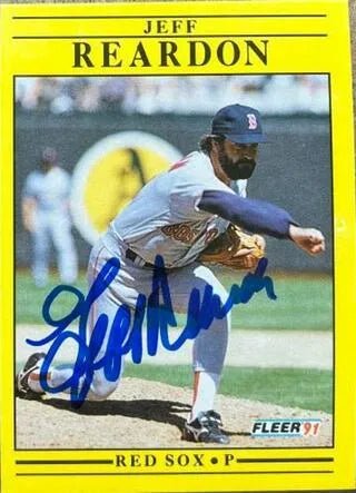 Jeff Reardon Signed 1991 Fleer Baseball Card - Boston Red Sox