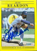 Jeff Reardon Signed 1991 Fleer Baseball Card - Boston Red Sox