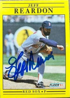 Jeff Reardon Signed 1991 Fleer Baseball Card - Boston Red Sox