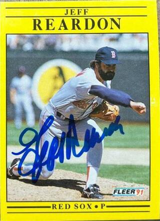 Jeff Reardon Signed 1991 Fleer Baseball Card - Boston Red Sox - PastPros