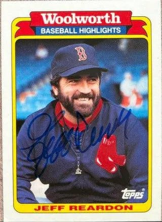 Jeff Reardon Signed 1991 Topps Woolworth Highlights Baseball Card - Boston Red Sox
