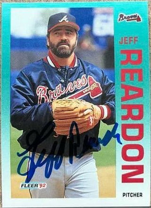 Jeff Reardon Signed 1992 Fleer Update Baseball Card - Atlanta Braves