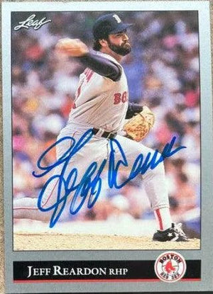 Jeff Reardon Signed 1992 Leaf Baseball Card - Boston Red Sox