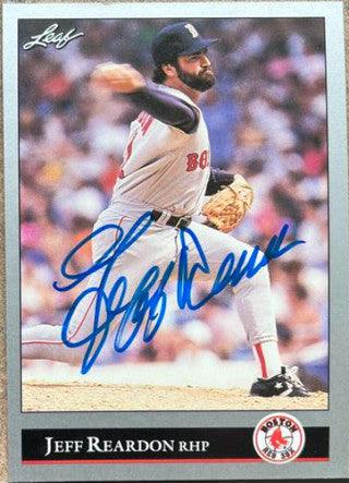 Jeff Reardon Signed 1992 Leaf Baseball Card - Boston Red Sox - PastPros