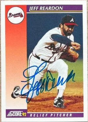 Jeff Reardon Signed 1992 Score Rookie/Traded Baseball Card - Atlanta Braves