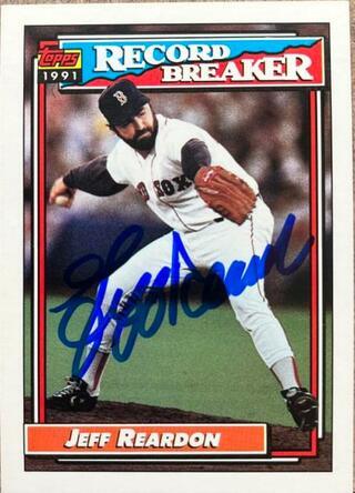 Jeff Reardon Signed 1992 Topps Record Breaker Baseball Card - Boston Red Sox - PastPros