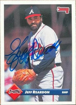 Jeff Reardon Signed 1993 Donruss Baseball Card - Atlanta Braves