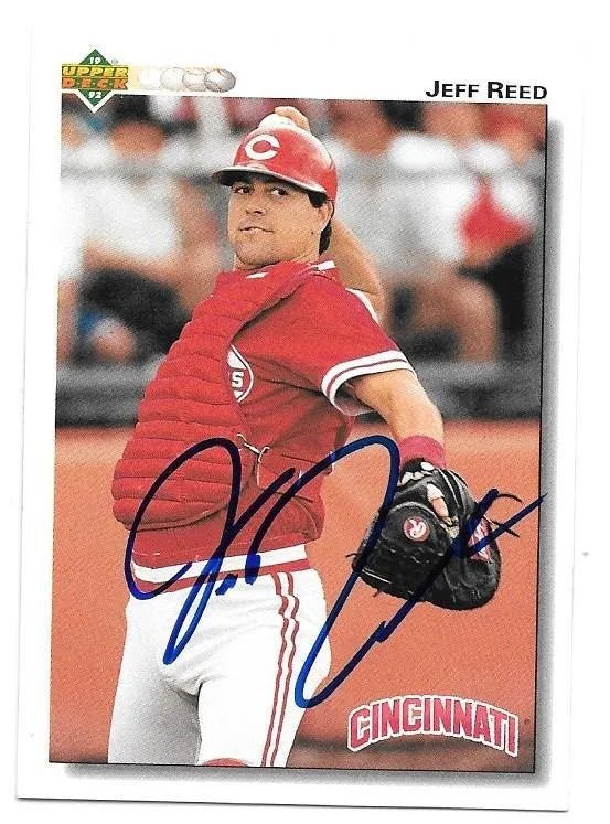 Jeff Reed Signed 1992 Upper Deck Baseball Card - Cincinnati Reds