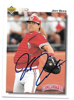 Jeff Reed Signed 1992 Upper Deck Baseball Card - Cincinnati Reds