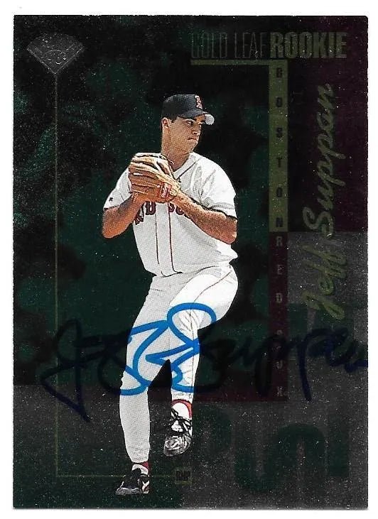 Jeff Suppan Signed 1996 Leaf Baseball Card - Boston Red Sox