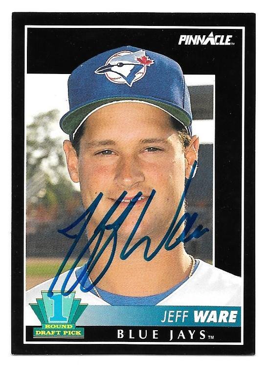 Jeff Ware Signed 1992 Pinnacle Baseball Card - Toronto Blue Jays - PastPros