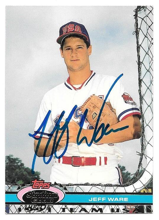 Jeff Ware Signed 1992 Topps Stadium Dome Baseball Card - Team USA - PastPros