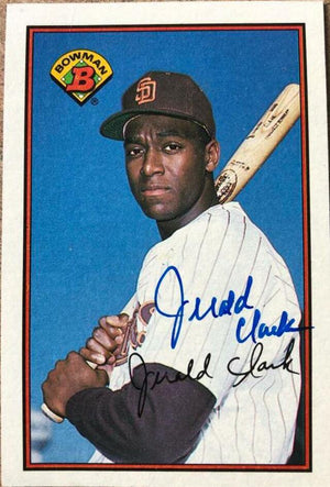 Jerald Clark Signed 1989 Bowman Baseball Card - San Diego Padres - PastPros