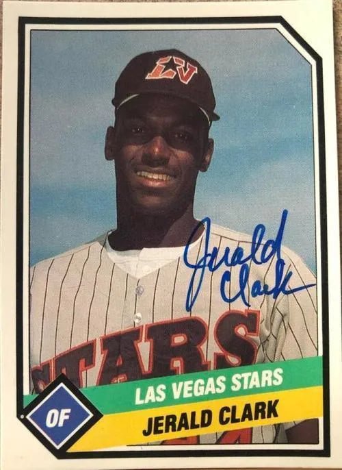 Jerald Clark Signed 1989 CMC Baseball Card