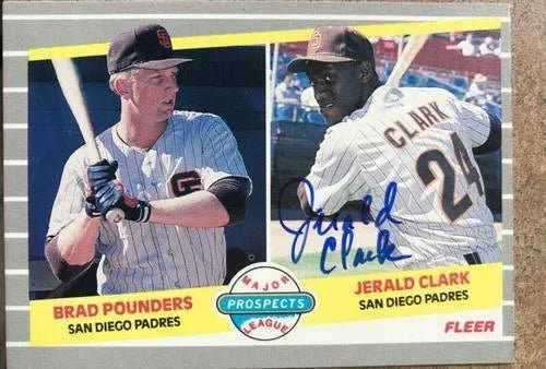 Jerald Clark Signed 1989 Fleer Baseball Card - San Diego Padres