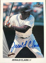 Jerald Clark Signed 1990 Leaf Baseball Card - San Diego Padres - PastPros