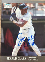 Jerald Clark Signed 1991 Fleer Ultra Baseball Card - San Diego Padres - PastPros