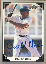Jerald Clark Signed 1991 Leaf Baseball Card - San Diego Padres