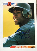 Jerald Clark Signed 1992 Bowman Baseball Card - San Diego Padres