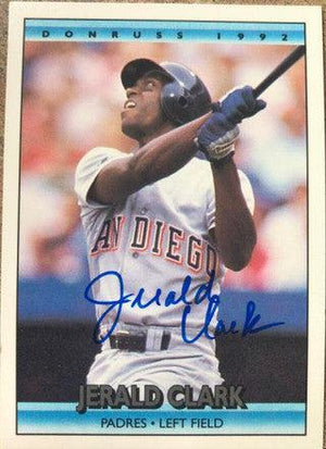 Jerald Clark Signed 1992 Donruss Baseball Card - San Diego Padres - PastPros