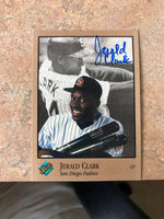 Jerald Clark Signed 1992 Studio Baseball Card - San Diego Padres