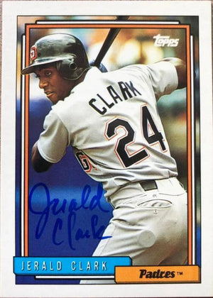 Jerald Clark Signed 1992 Topps Baseball Card - San Diego Padres