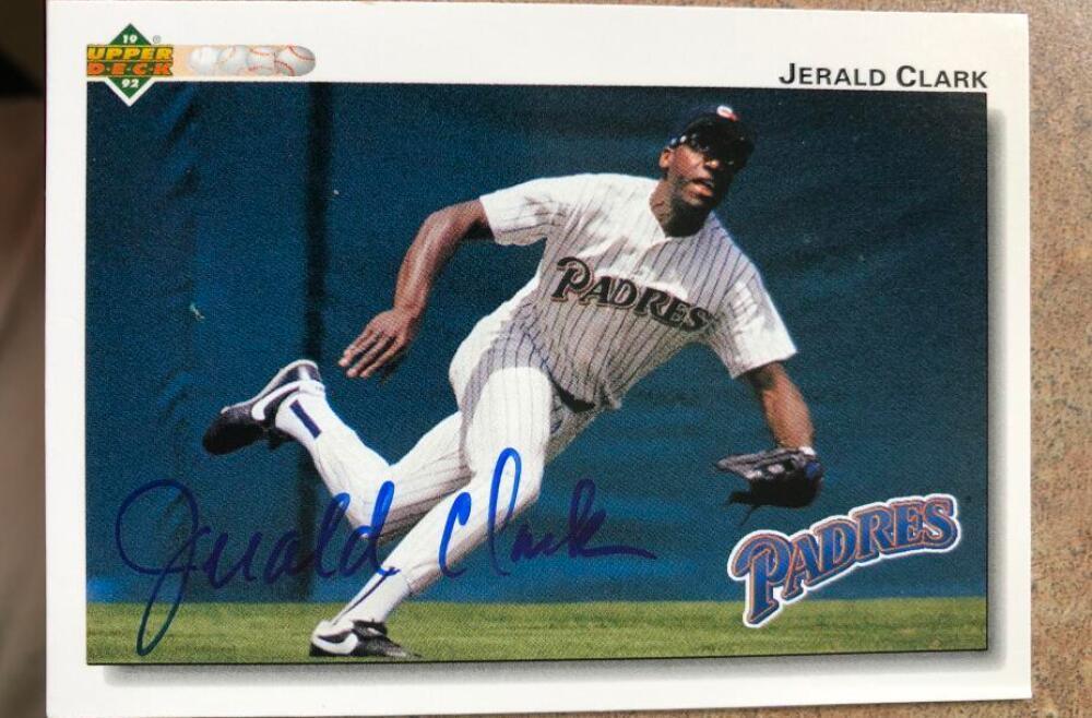 Jerald Clark Signed 1992 Upper Deck Baseball Card - San Diego Padres - PastPros
