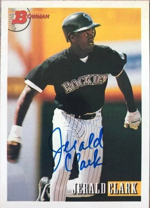 Jerald Clark Signed 1993 Bowman Baseball Card - San Diego Padres